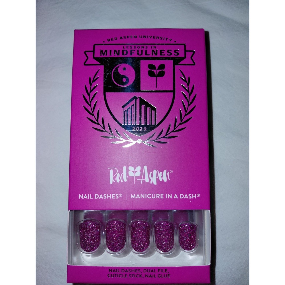 Red Aspen Nail Dashes Aranza's Lessons in Mindfulness Press On Nails New